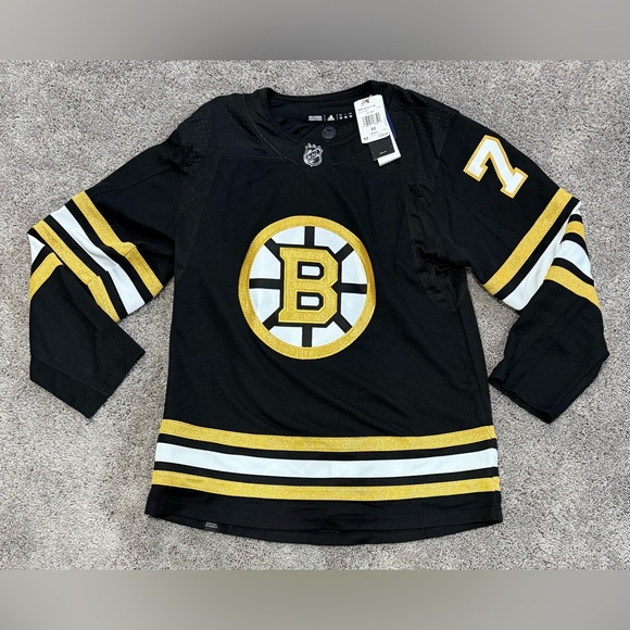 Adidas Boston Bruins Hockey Jersey Black Gold Taylor Hall‎ 100th Mens Size 52